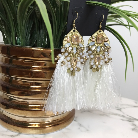 ‼️ Rhinestone Diamond Tassel Drop Earrings Boho - Picture 5 of 6
